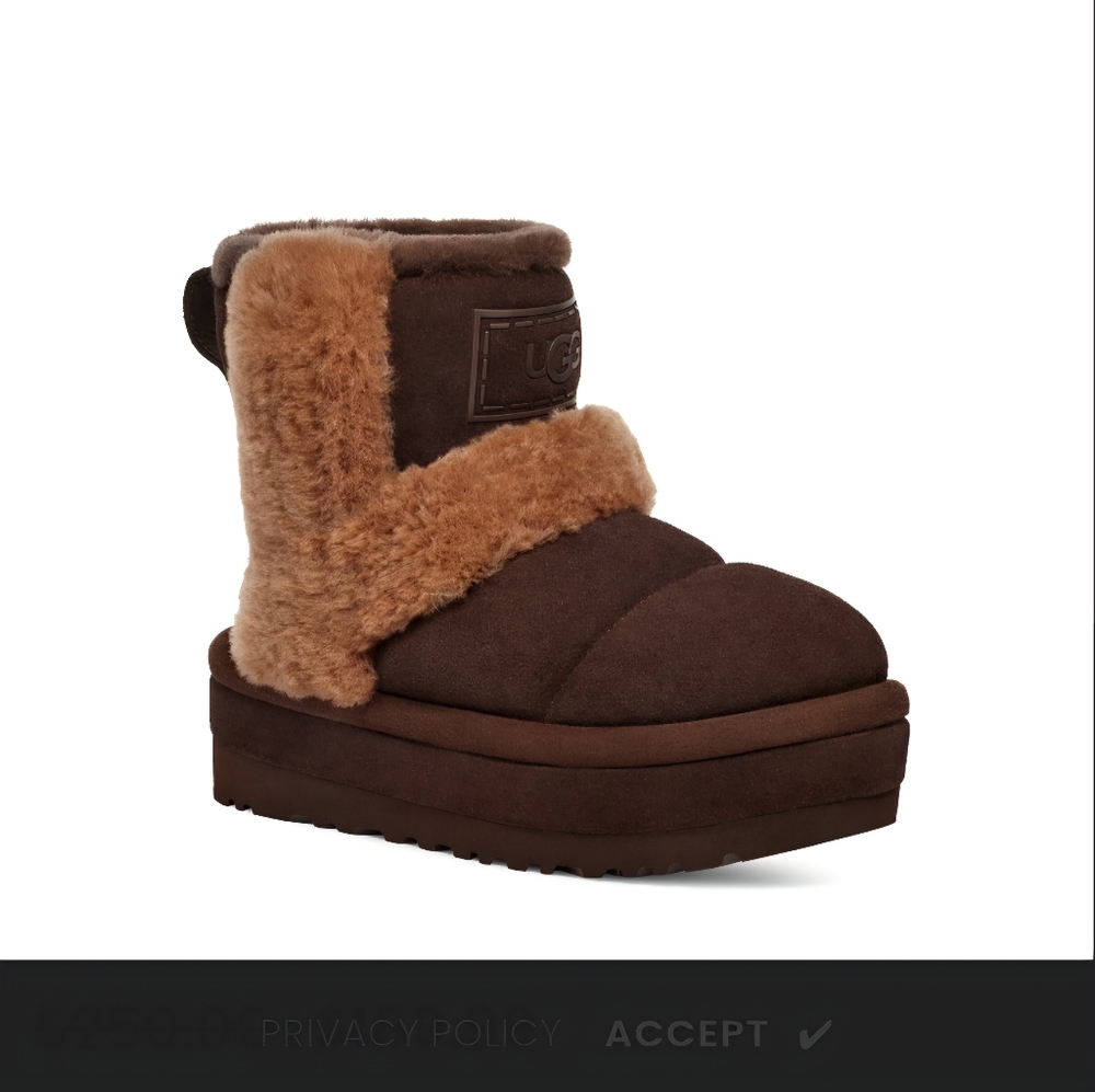 UGG Brown Ankle Booties with Cozy Fleece Lining